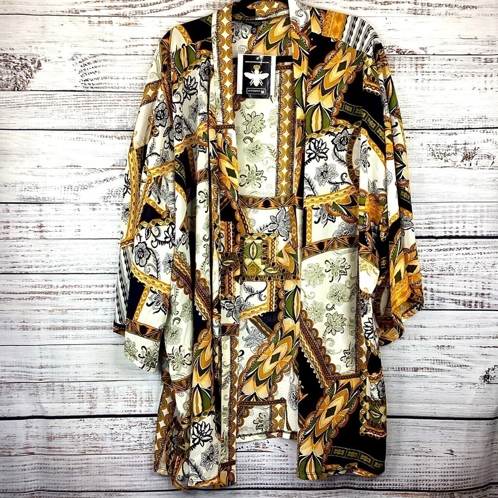 ANTTHONY ORIGINAL PLUS SIZE 2X TOP KIMONO CARDIGAN STYLISH - Picture 2 of 12